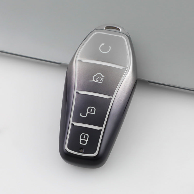 Premium TPU Key Case for BYD - Luxury Car Key Protector, Soft & Durable, 4-Button Cover