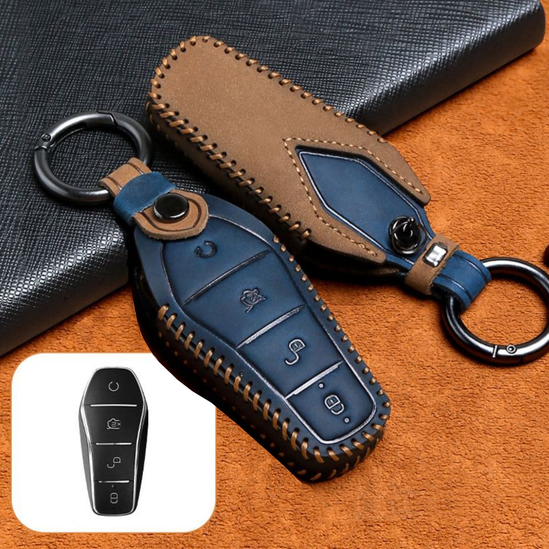 Genuine Leather Key Cover Case for BYD – Premium Handcrafted Protection