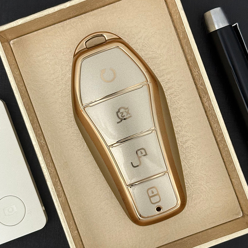 Premium TPU Key Case for BYD - Luxury Car Key Protector, Soft & Durable, 4-Button Cover