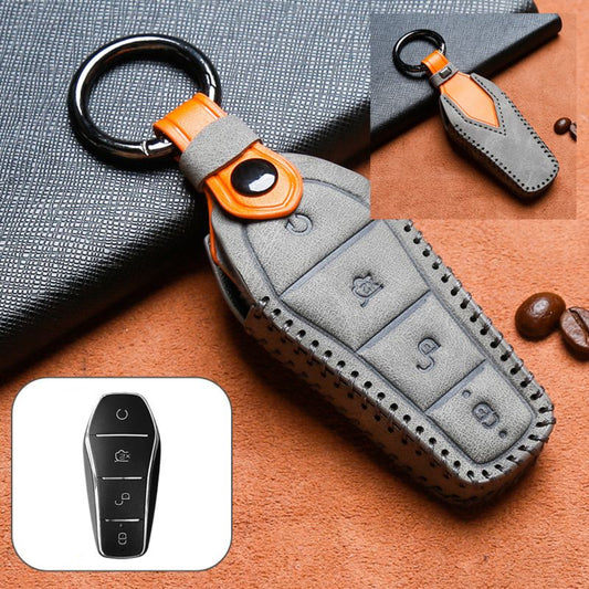 Genuine Leather Key Cover Case for BYD – Premium Handcrafted Protection