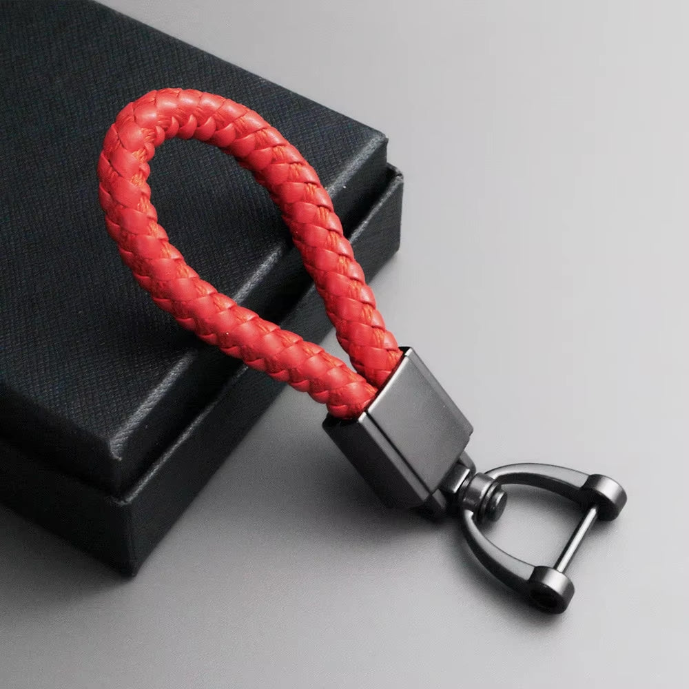 Genuine Leather Car Keychain - Minimalist Design Key Ring for Car Accessories