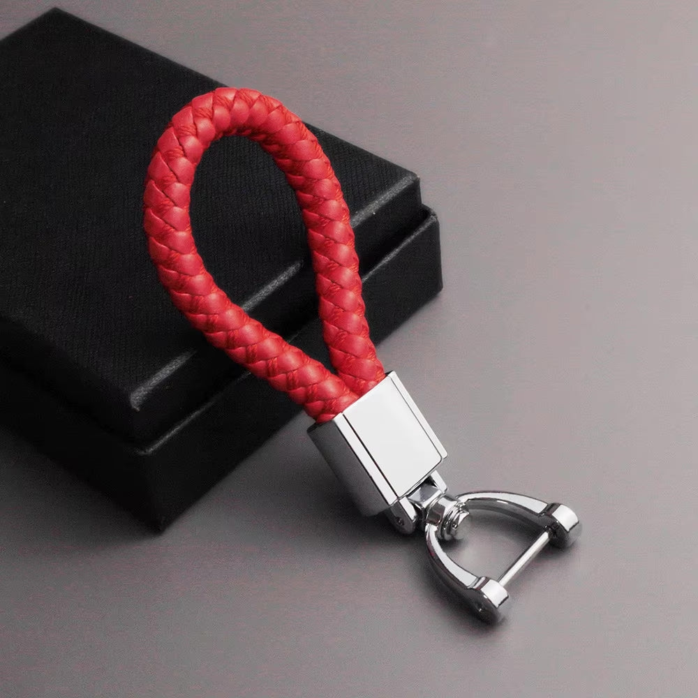 Genuine Leather Car Keychain - Minimalist Design Key Ring for Car Accessories