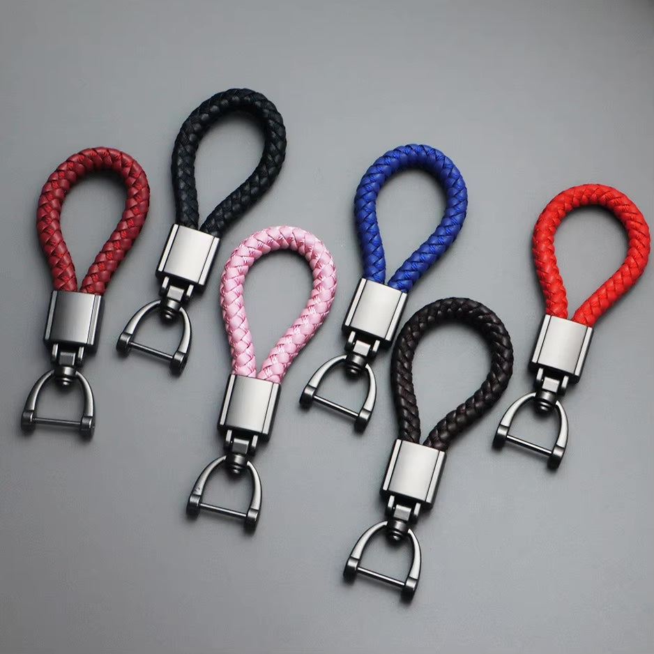 Genuine Leather Car Keychain - Minimalist Design Key Ring for Car Accessories