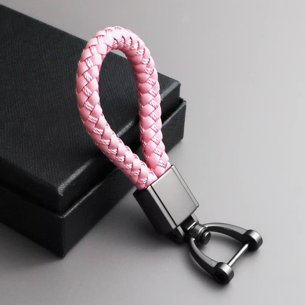 Genuine Leather Car Keychain - Minimalist Design Key Ring for Car Accessories