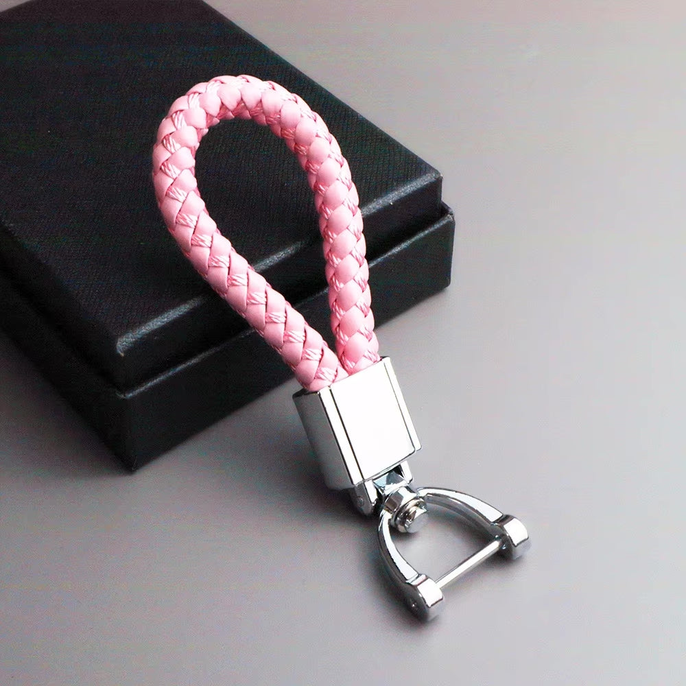 Genuine Leather Car Keychain - Minimalist Design Key Ring for Car Accessories