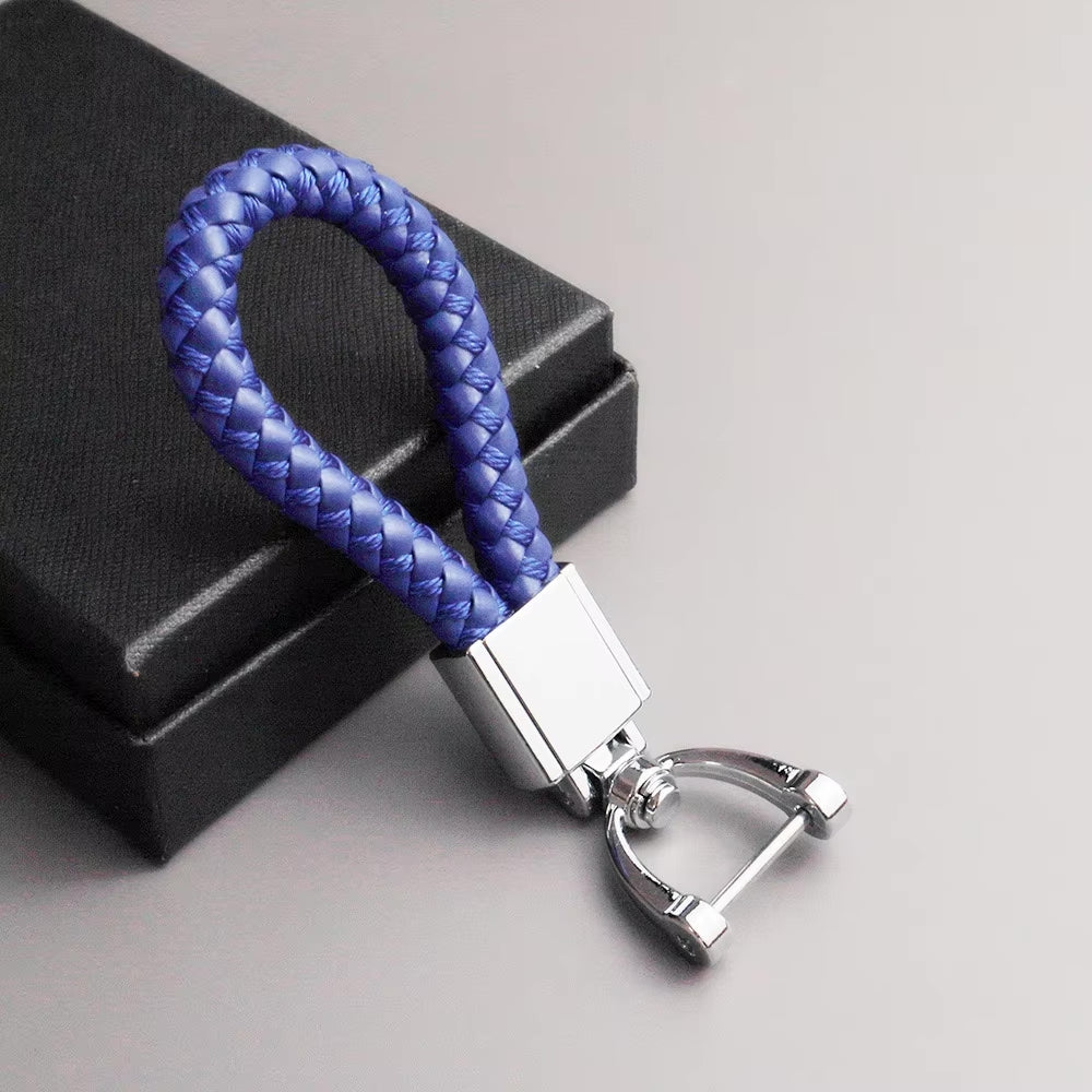 Genuine Leather Car Keychain - Minimalist Design Key Ring for Car Accessories