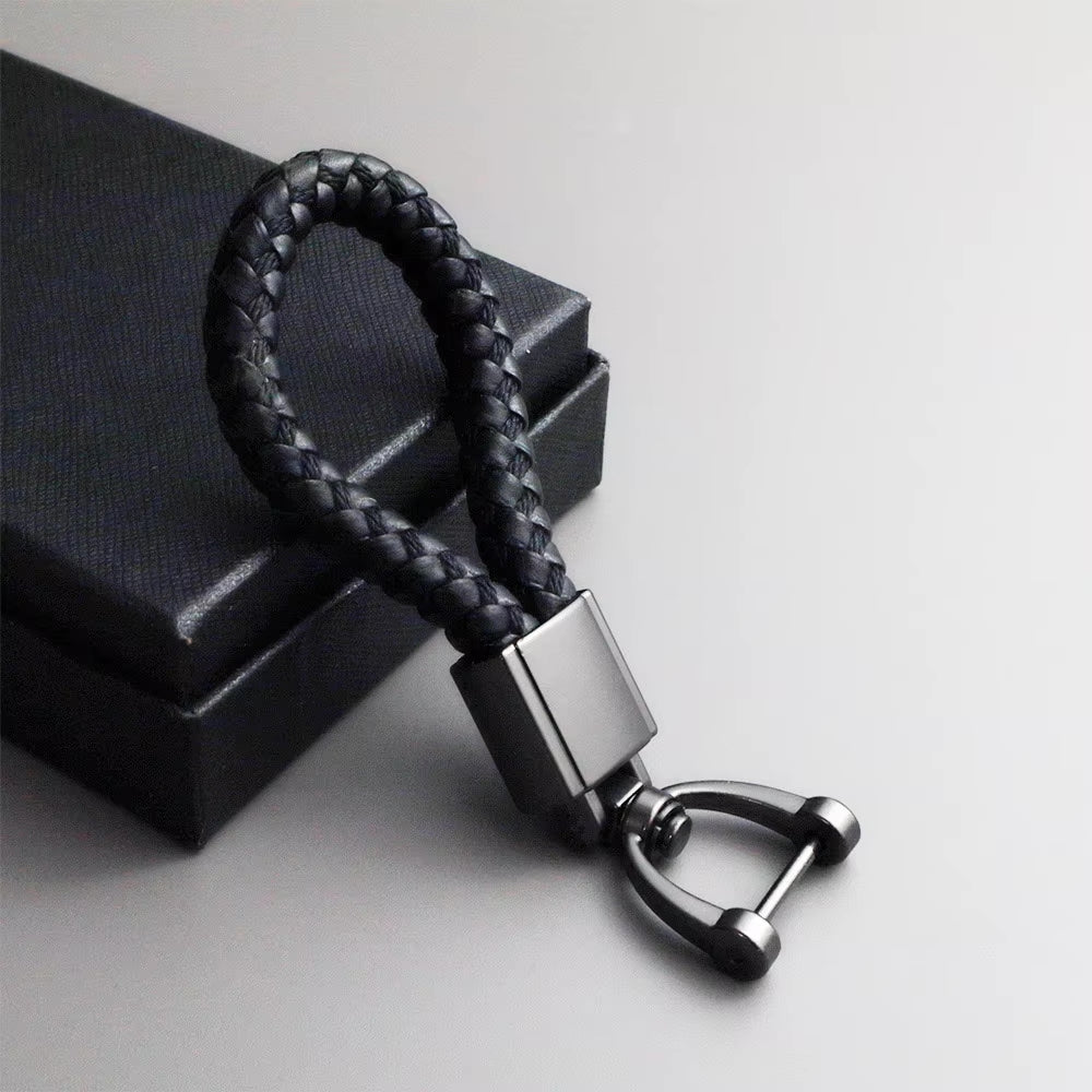 Genuine Leather Car Keychain - Minimalist Design Key Ring for Car Accessories