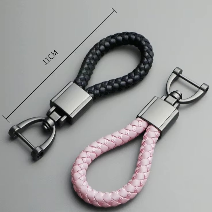 Genuine Leather Car Keychain - Minimalist Design Key Ring for Car Accessories
