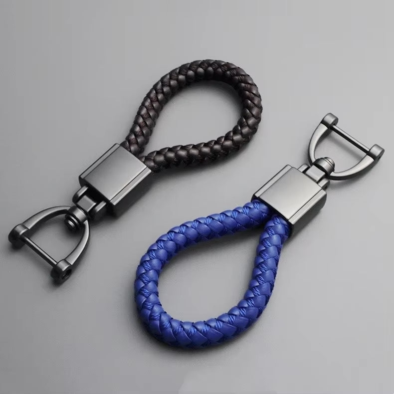 Genuine Leather Car Keychain - Minimalist Design Key Ring for Car Accessories