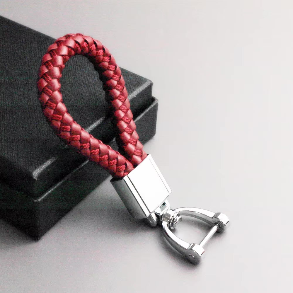 Genuine Leather Car Keychain - Minimalist Design Key Ring for Car Accessories