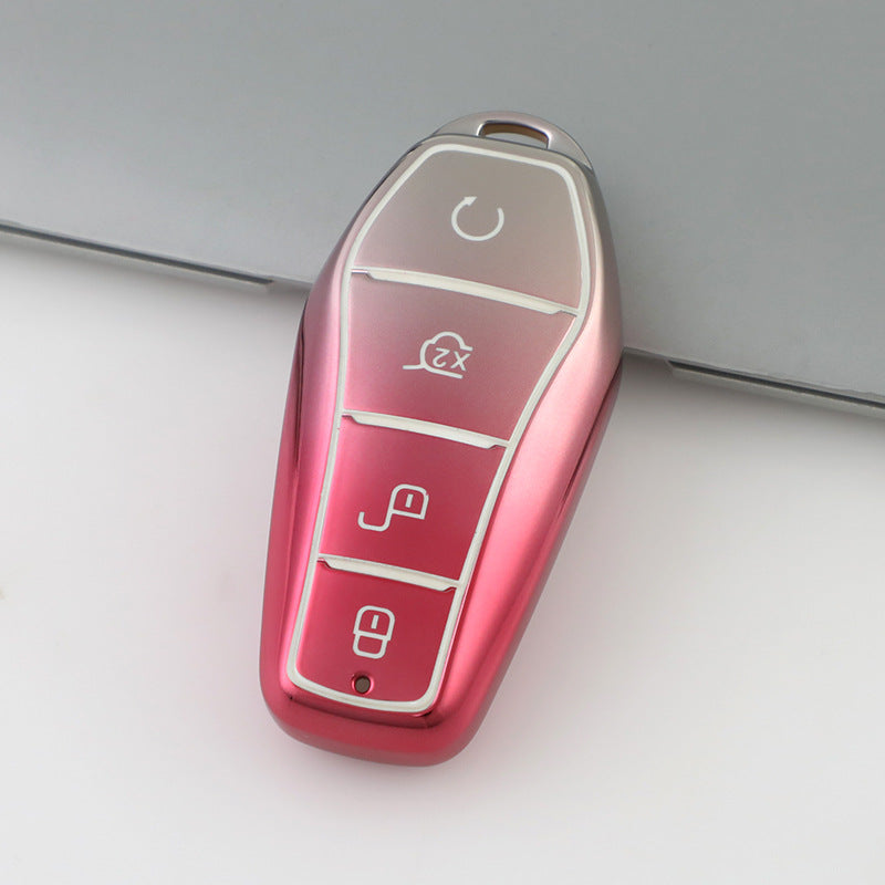 Premium TPU Key Case for BYD - Luxury Car Key Protector, Soft & Durable, 4-Button Cover