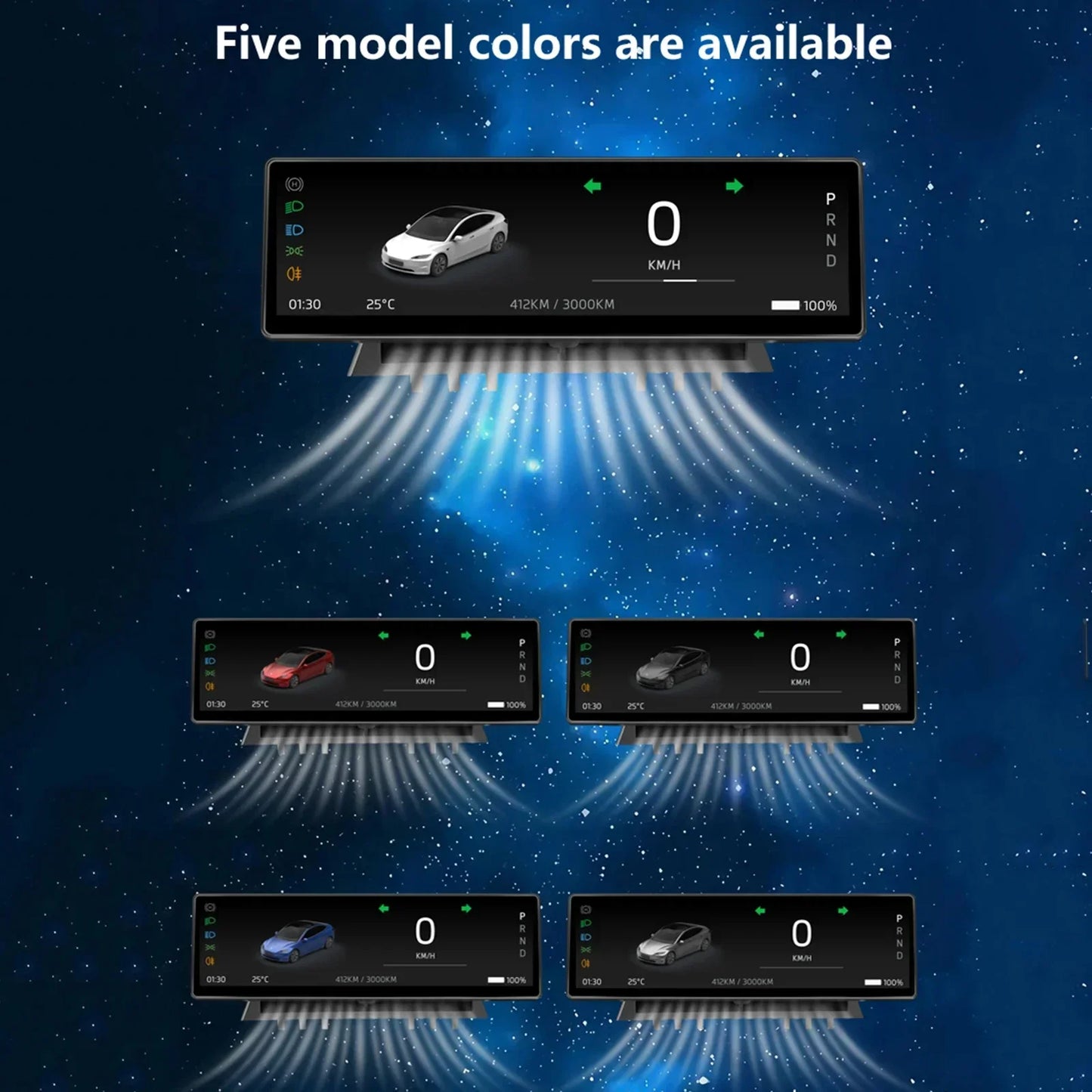 Head Up Display for Tesla Model 3, Model Y - 8.8-inch Smart Dashboard Touch Screen: Supports Wireless CarPlay and Android Auto