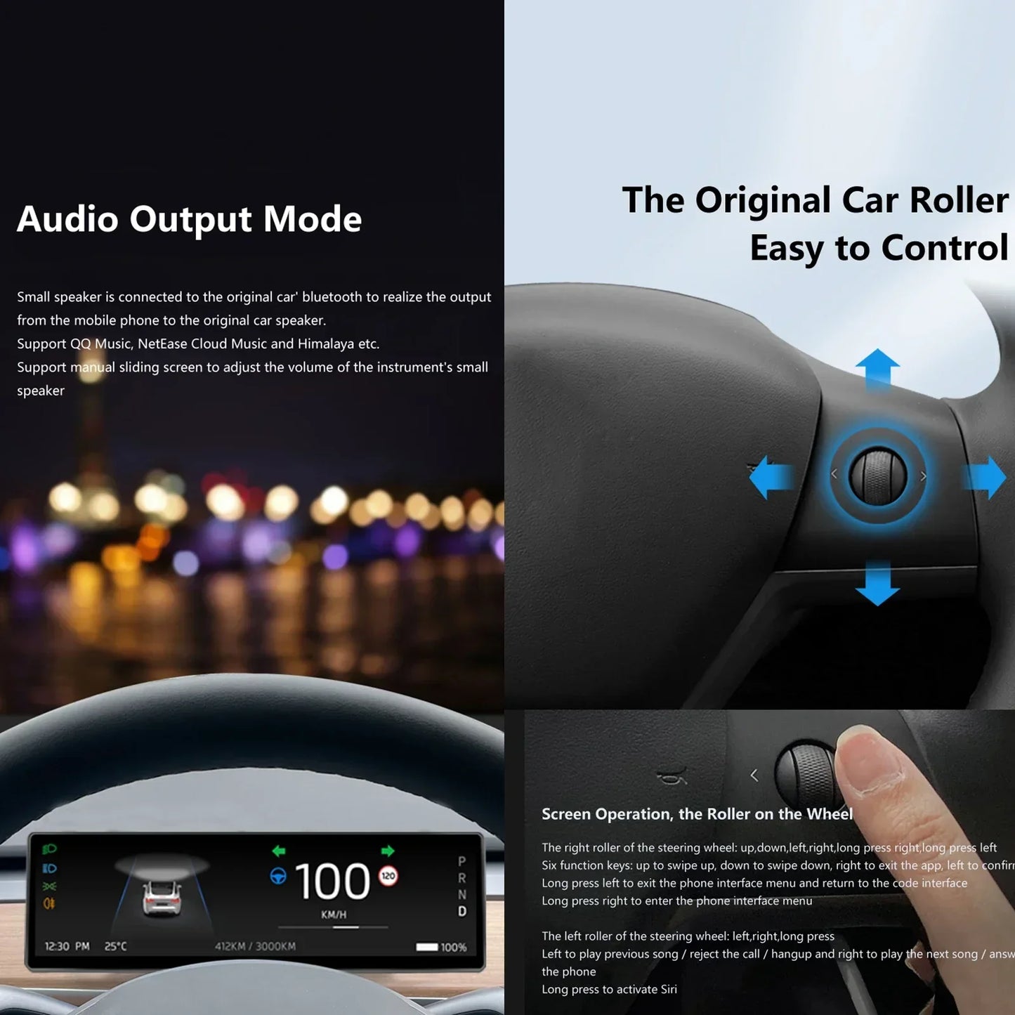 Head Up Display for Tesla Model 3, Model Y - 8.8-inch Smart Dashboard Touch Screen: Supports Wireless CarPlay and Android Auto