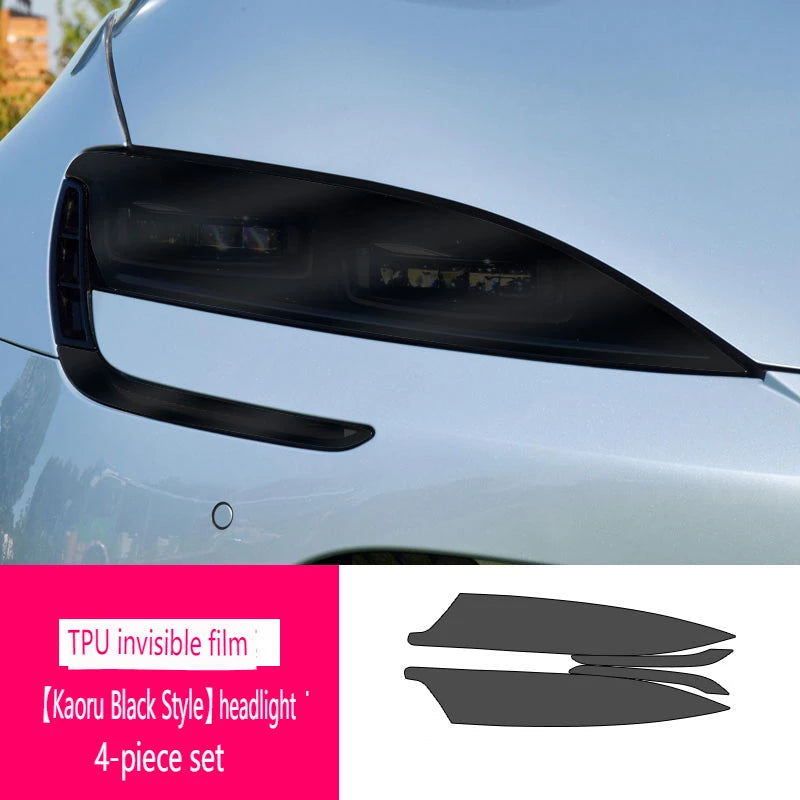 Smoked TPU Headlamp Film for BYD Seal – Front Headlight Protective Tint