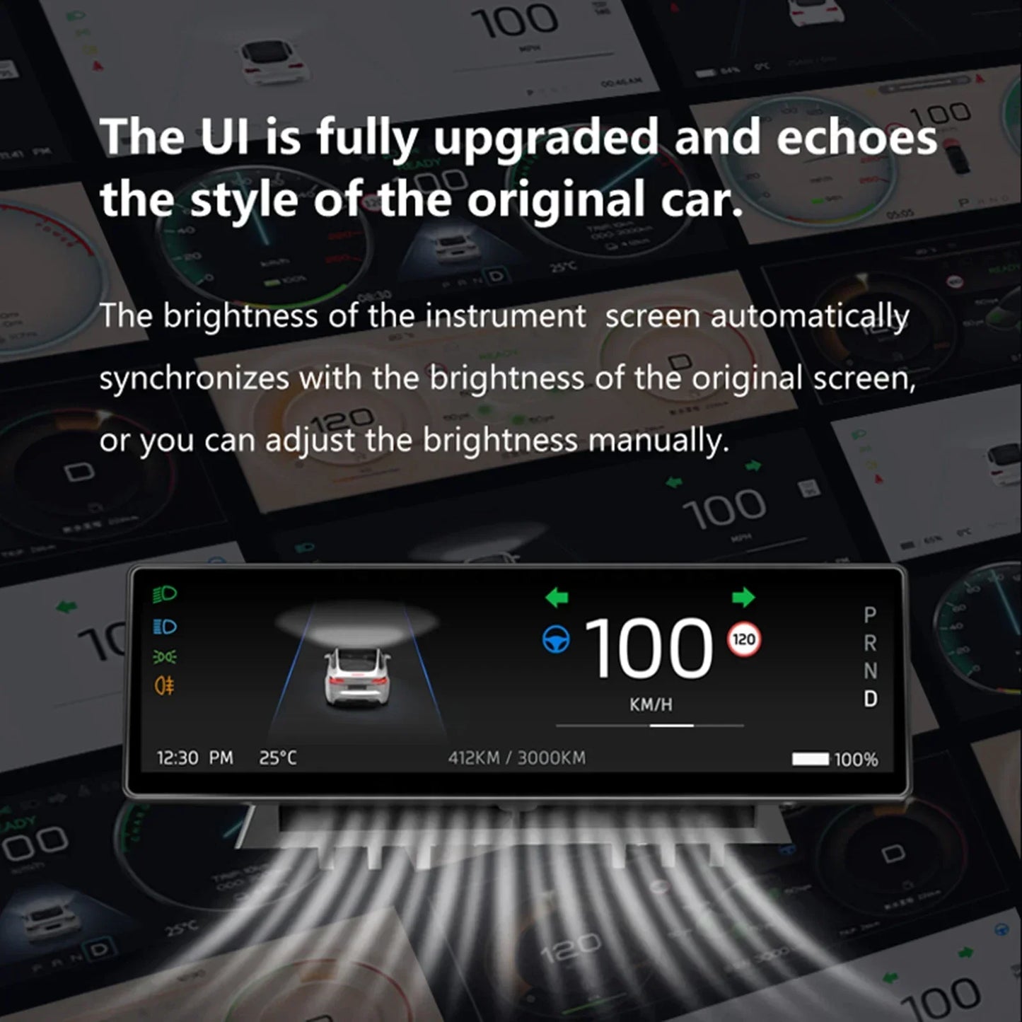 Head Up Display for Tesla Model 3, Model Y - 8.8-inch Smart Dashboard Touch Screen: Supports Wireless CarPlay and Android Auto