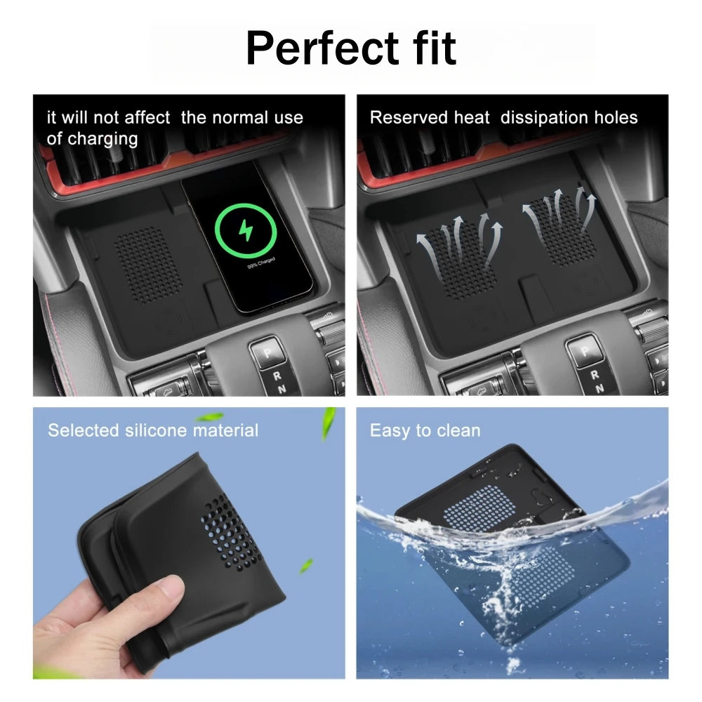Wireless Charging Pad for BYD Shark 6 - Non-Slip Silicone Phone Charger Mat