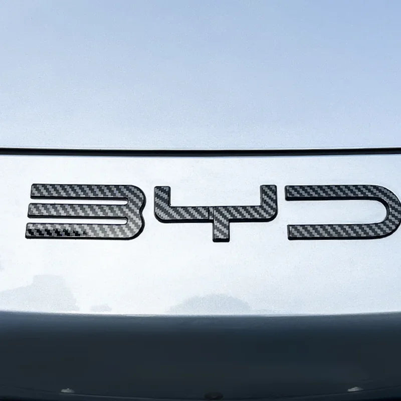 Carbon Emblem Badge Decal for BYD Seal – Black Decorative Sticker