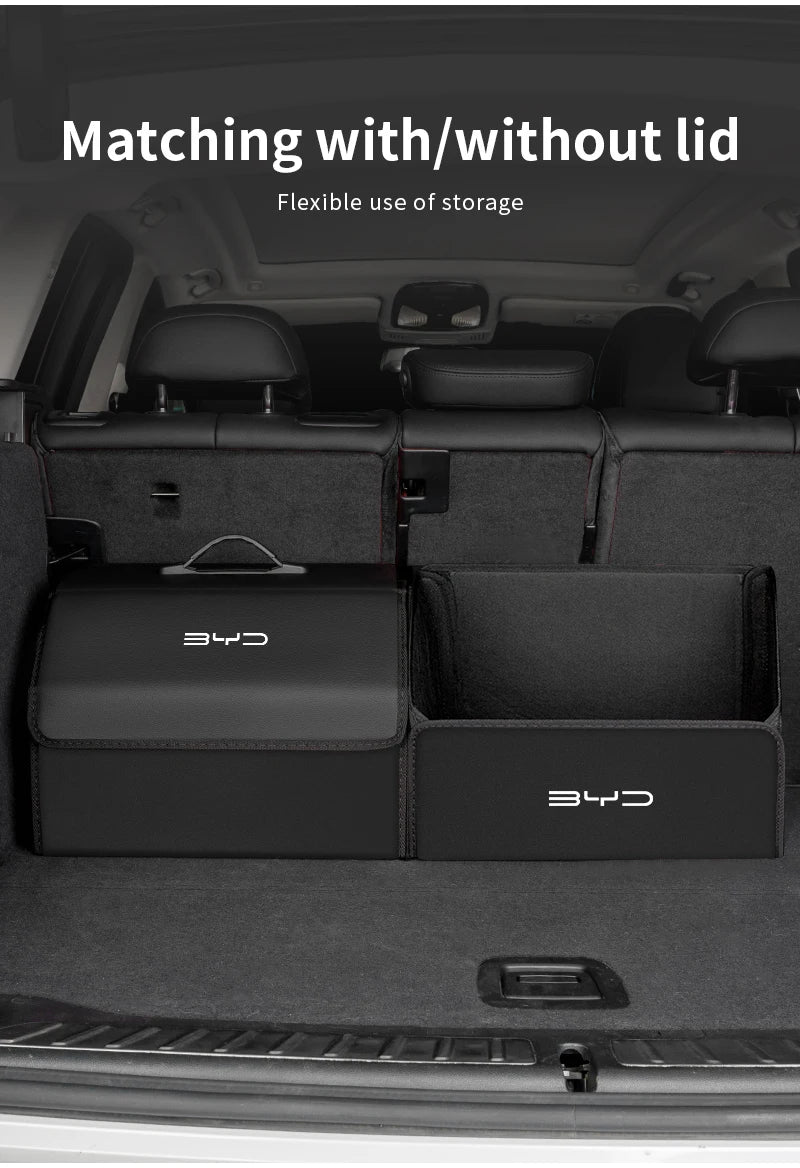 Foldable Leather Boot Storage Box for BYD – Travel Organiser Bag with or without Lid
