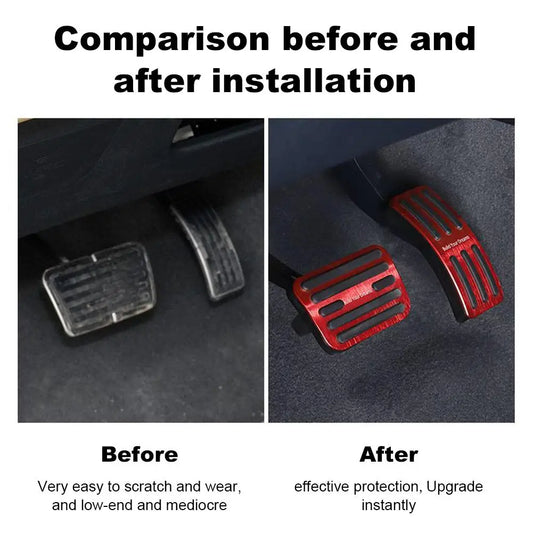 Aluminium Alloy Brake & Accelerator Pedal Covers for BYD Shark 6 – Anti-Slip Rubber Grip