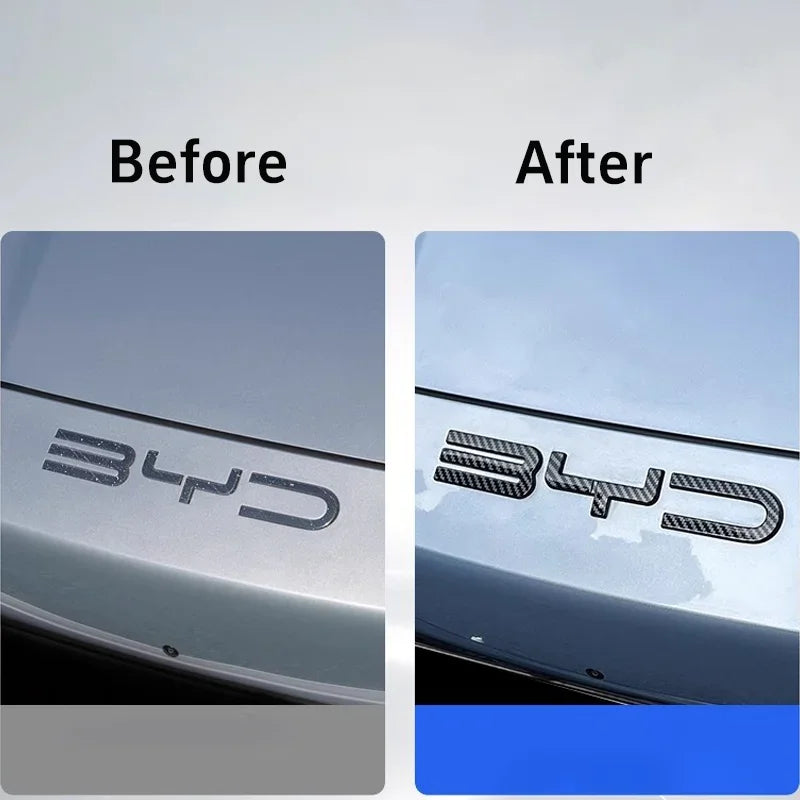 Carbon Emblem Badge Decal for BYD Seal – Black Decorative Sticker