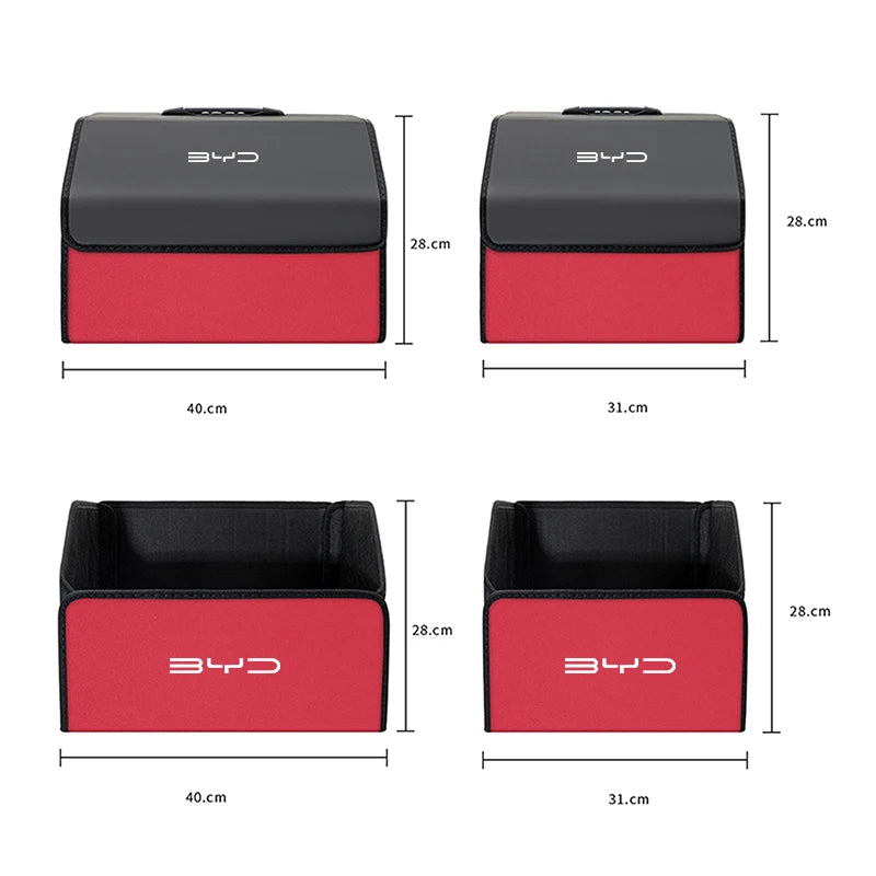 Foldable Leather Boot Storage Box for BYD – Travel Organiser Bag with or without Lid