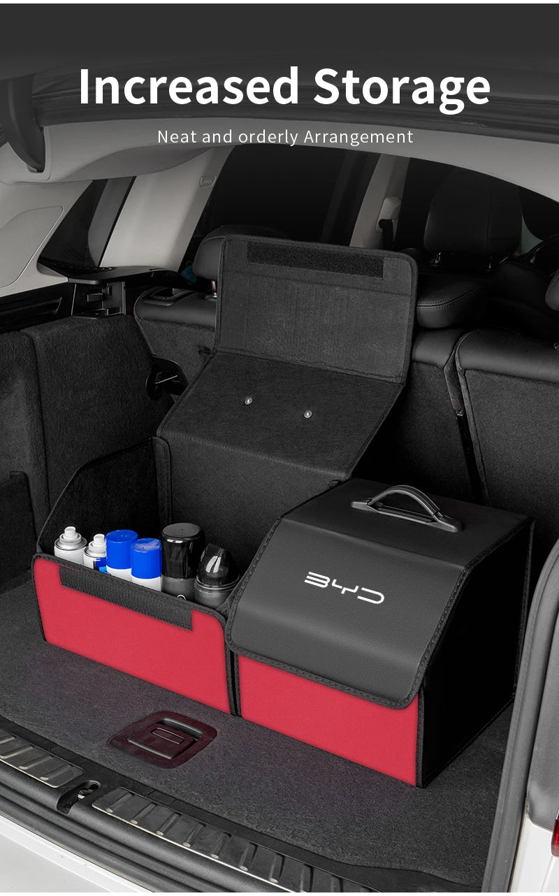 Foldable Leather Boot Storage Box for BYD – Travel Organiser Bag with or without Lid