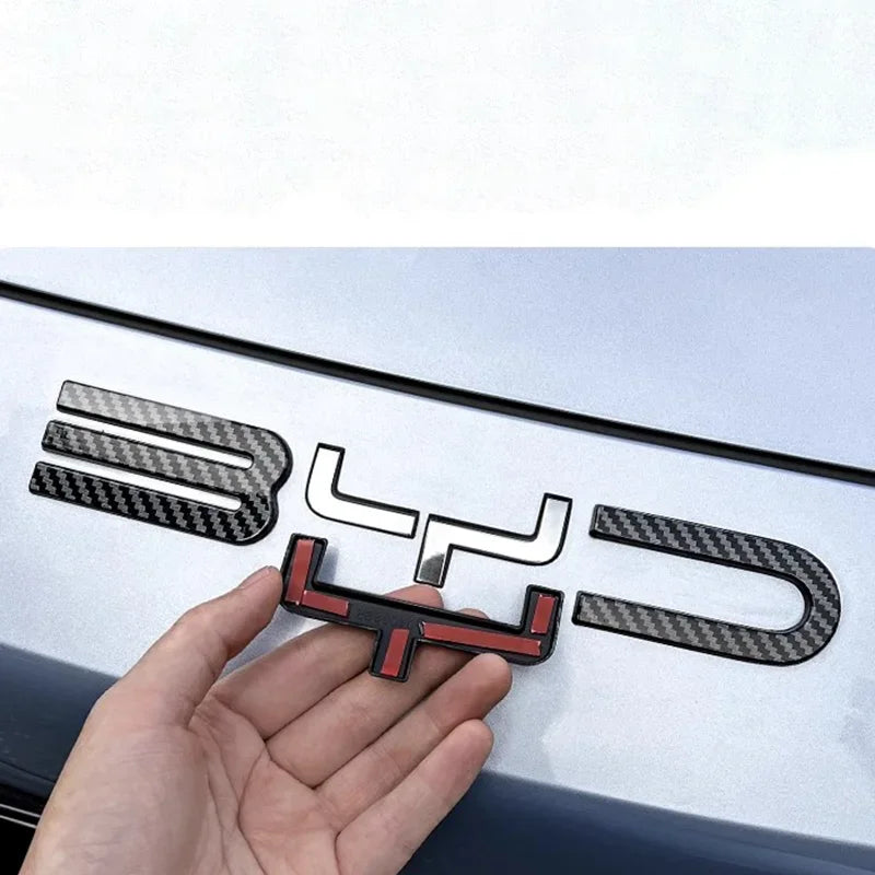 Carbon Emblem Badge Decal for BYD Seal – Black Decorative Sticker