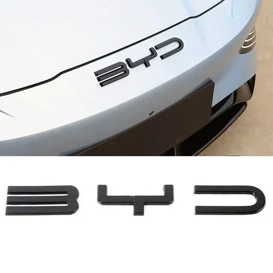 Emblem Badge Decals for BYD Atto 3 – Gloss Black & Carbon Fibre Finish