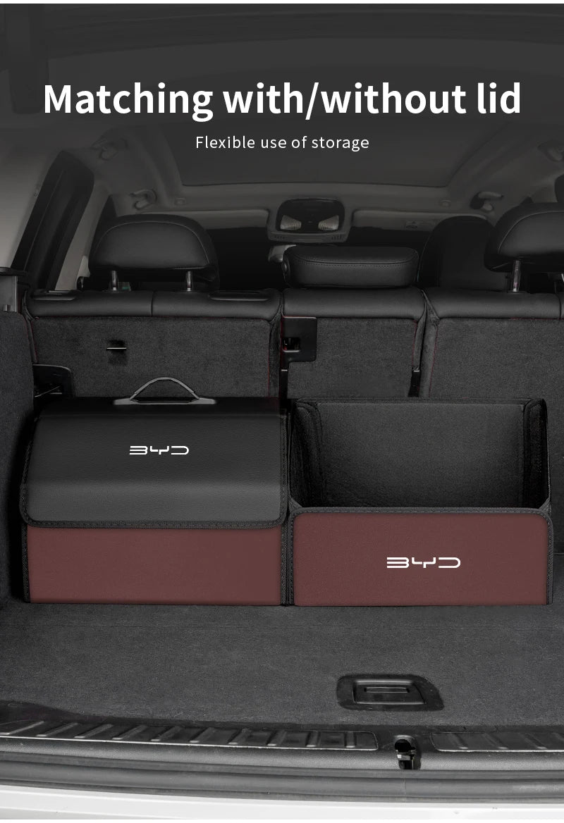 Foldable Leather Boot Storage Box for BYD – Travel Organiser Bag with or without Lid