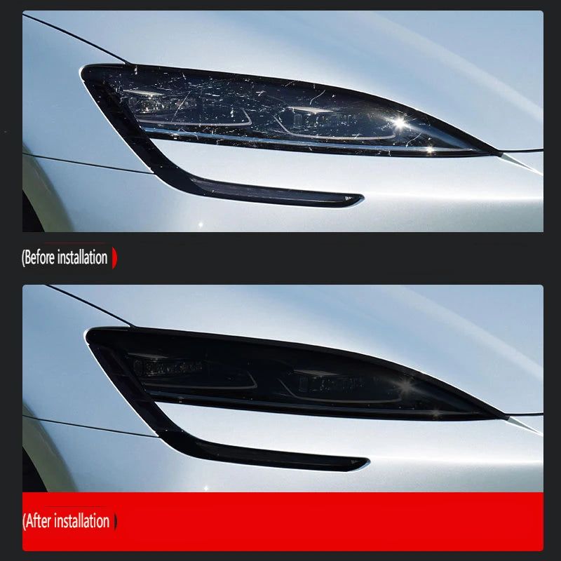 Smoked TPU Headlamp Film for BYD Seal – Front Headlight Protective Tint
