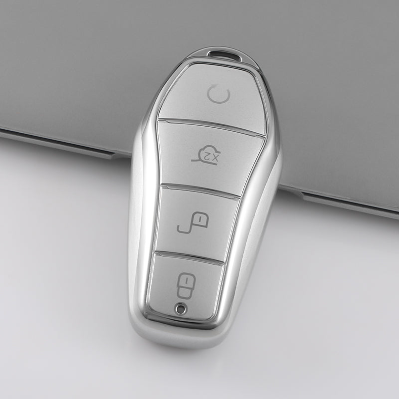 Premium TPU Key Case for BYD - Luxury Car Key Protector, Soft & Durable, 4-Button Cover