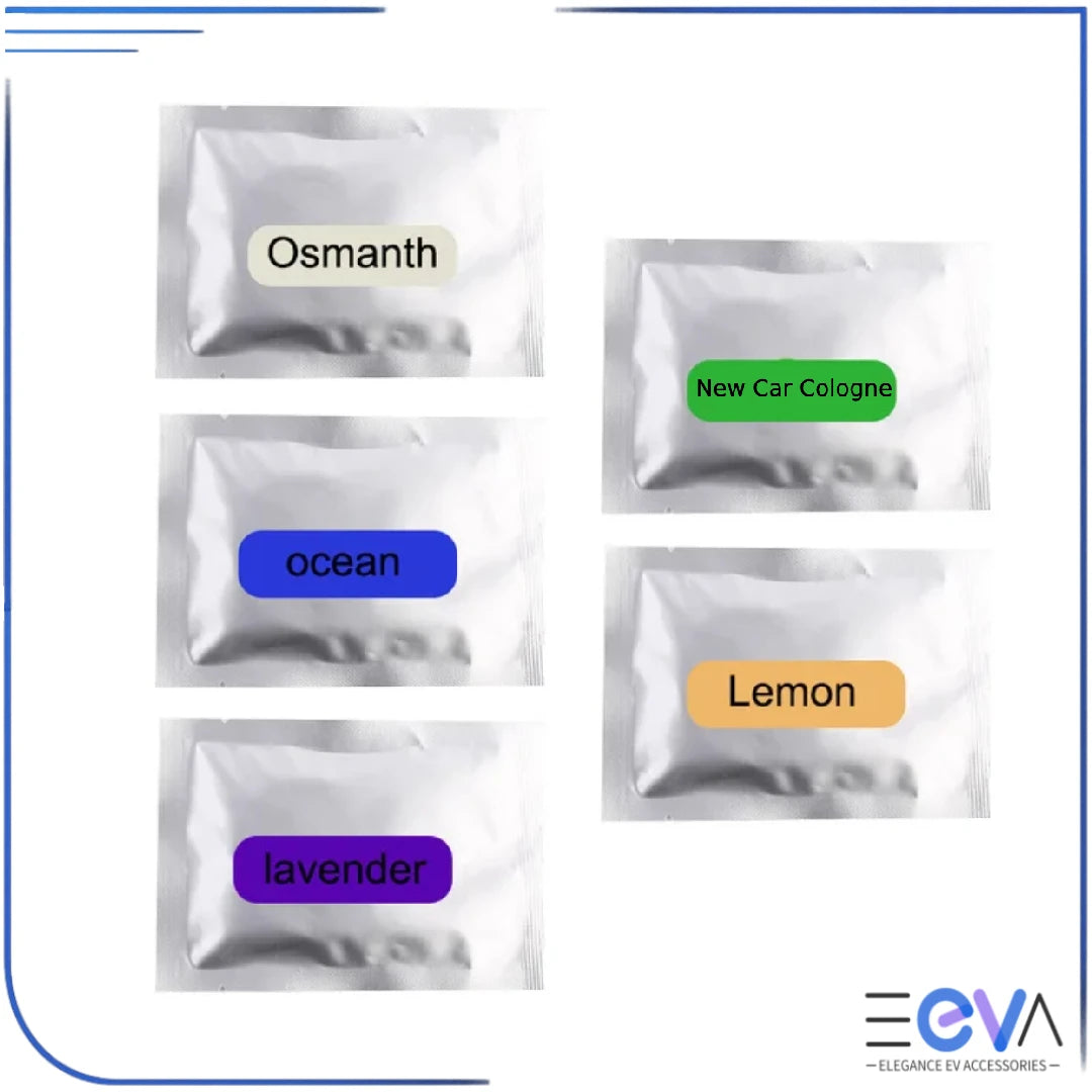 BYD car air freshener refill pads showing multiple fragrance options and scents from EEVA Store Australia.