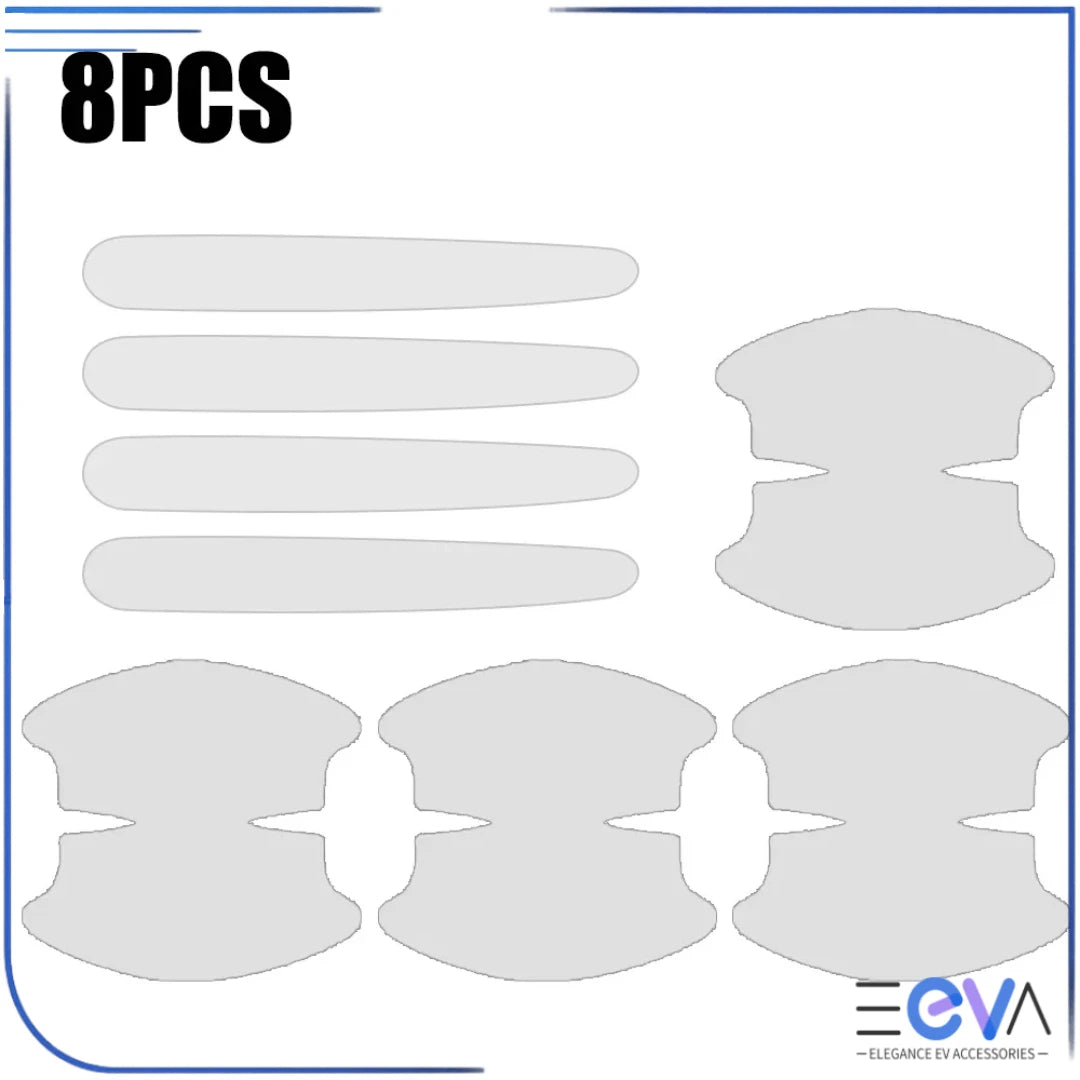 BYD door handle protection stickers without logo, delivering discreet clear protection for handles and bowls from EEVA Store Australia.