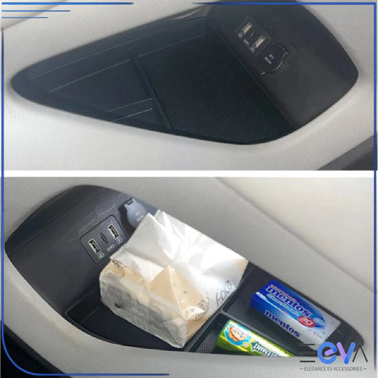 BYD Sealion 5 Centre Console Lower Storage Box showing storage compartments in use from EEVA Store Australia