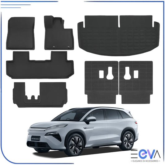 BYD Sealion 8 XPE floor mats and boot liner shown for cabin and cargo protection from EEVA Store Australia.