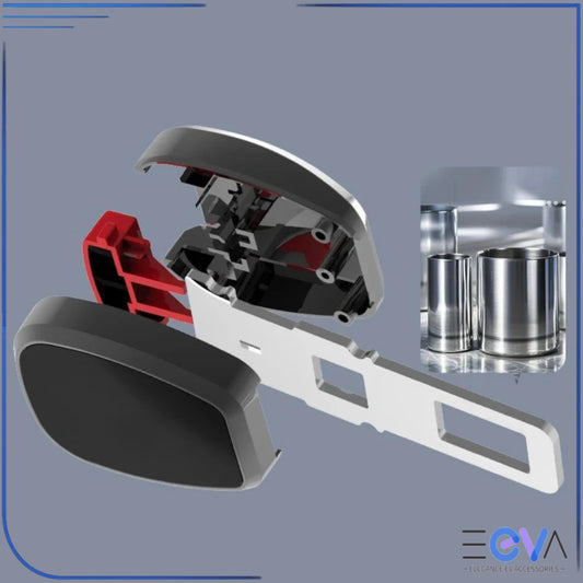 BYD seat belt extender exploded view highlighting internal structure and durable metal components from EEVA Store Australia.