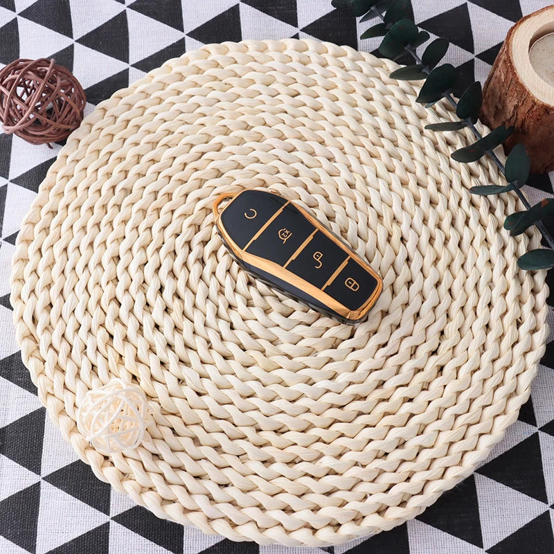 Soft TPU Car Key Case for BYD - 4 Button Remote Control Protector