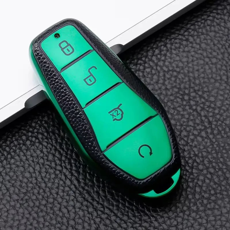 TPU Leather Car Key Fob Case Cover for BYD