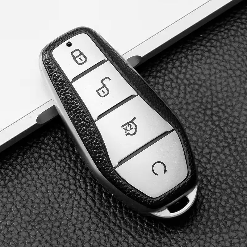TPU Leather Car Key Fob Case Cover for BYD