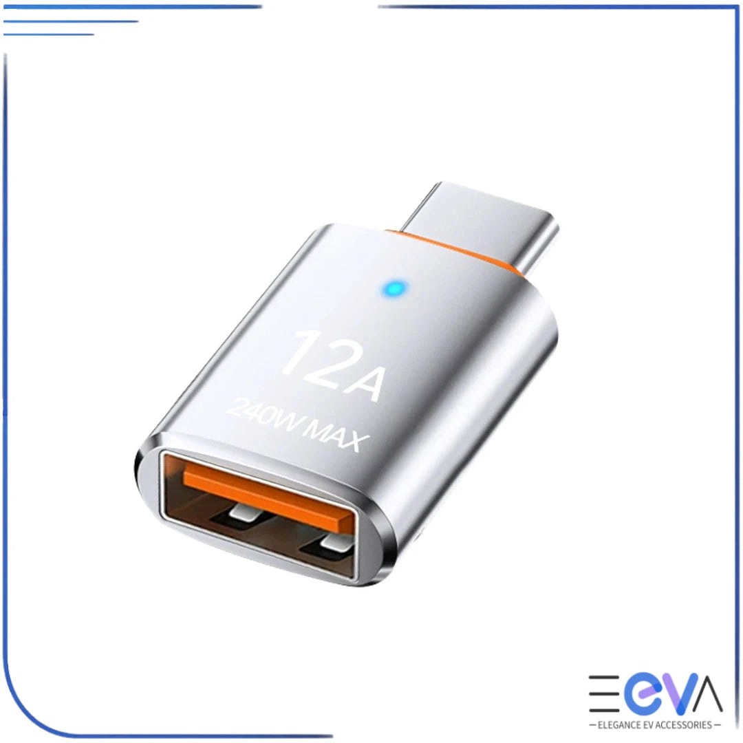 USB-A to USB-C adapter silver 1 pack from EEVA Store Australia
