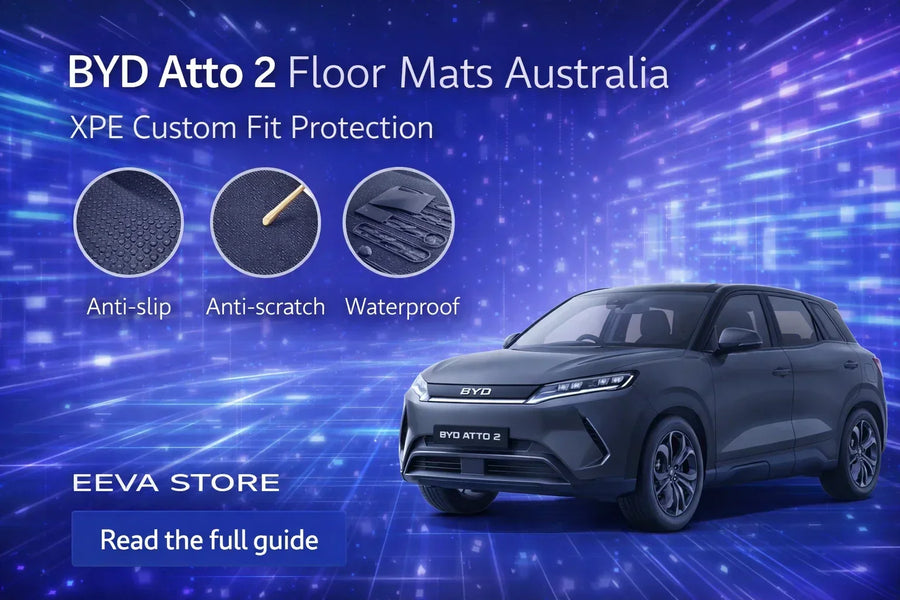 BYD Atto 2 XPE floor mats and boot liner fitment guide from EEVA Store Australia
