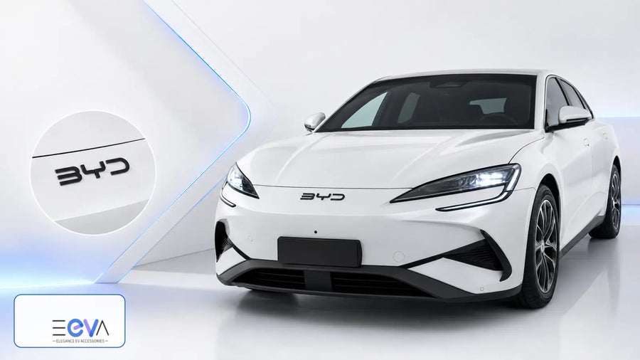 BYD blackout badges and emblem covers guide banner from EEVA Store Australia.