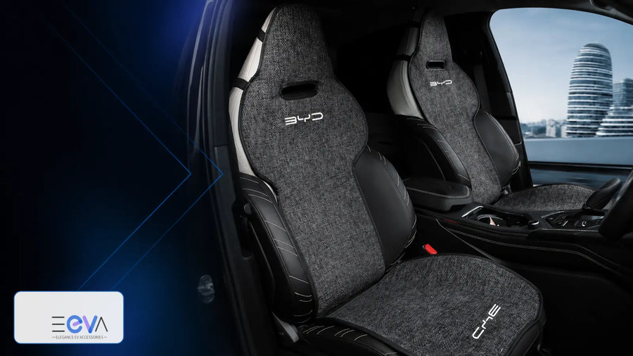 BYD linen seat covers fitment and buying guide banner from EEVA Store Australia.