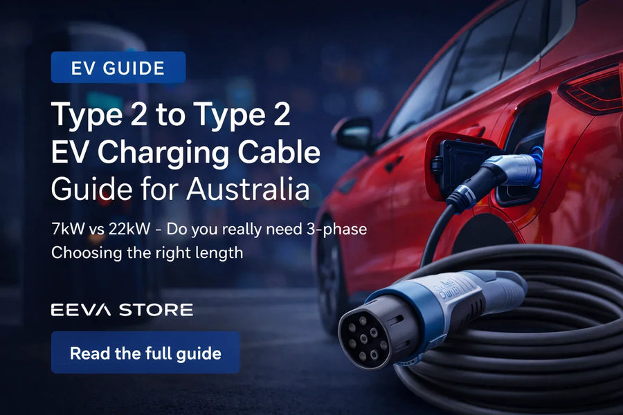 Type 2 to Type 2 EV charging cable selection guide from EEVA Store Australia