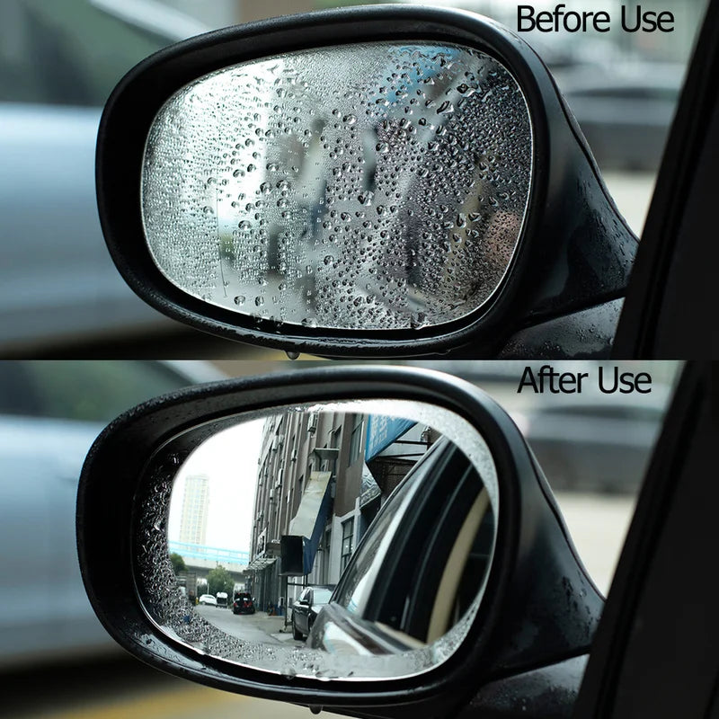 2 Psc Universal Anti-Fog Side Mirror Protective Film - Waterproof and Clear Vision