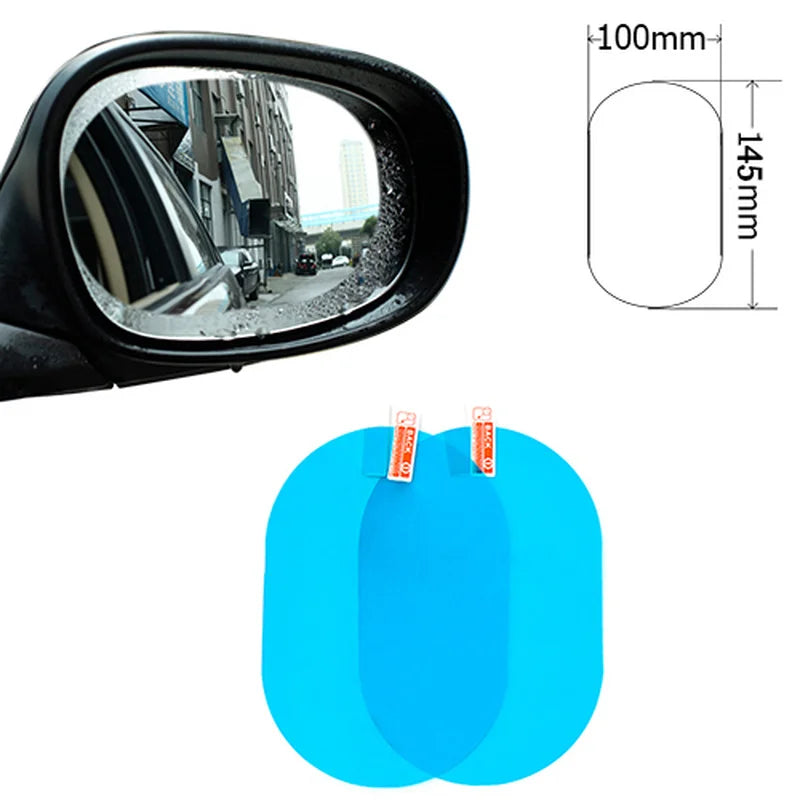 2 Psc Universal Anti-Fog Side Mirror Protective Film - Waterproof and Clear Vision