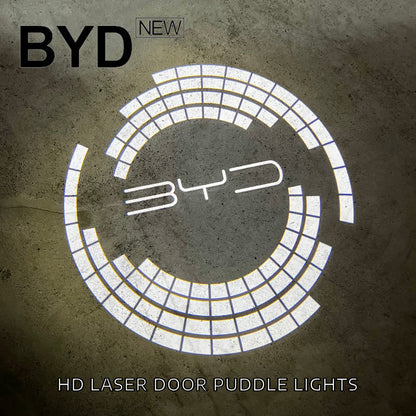 2-Pc HD Laser Door Puddle Lights for BYD – White Projection, No Glare