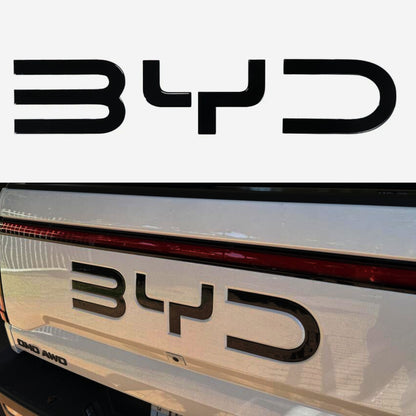 Gloss Black 3D Tailgate Emblem Lettering for BYD Shark 6 – Rear Badge Sticker Set