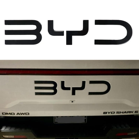 Gloss Black 3D Tailgate Emblem Lettering for BYD Shark 6 – Rear Badge Sticker Set