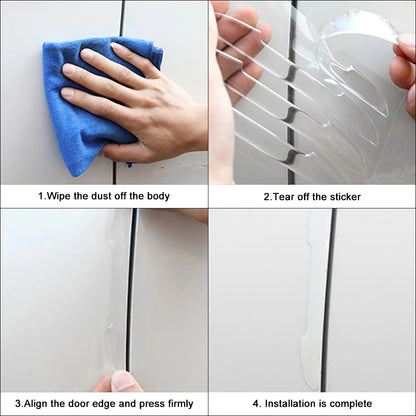 4-Pc Transparent Car Door Anti-Collision Strips for BYD - Durable Silica Gel Protection